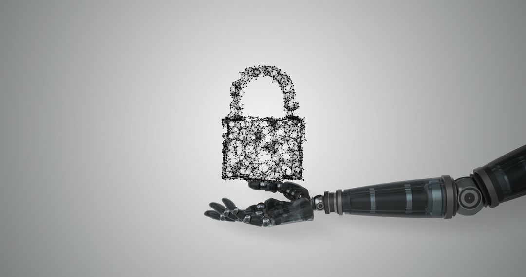 Robotic Hand Representing Cloud Data Security Lock