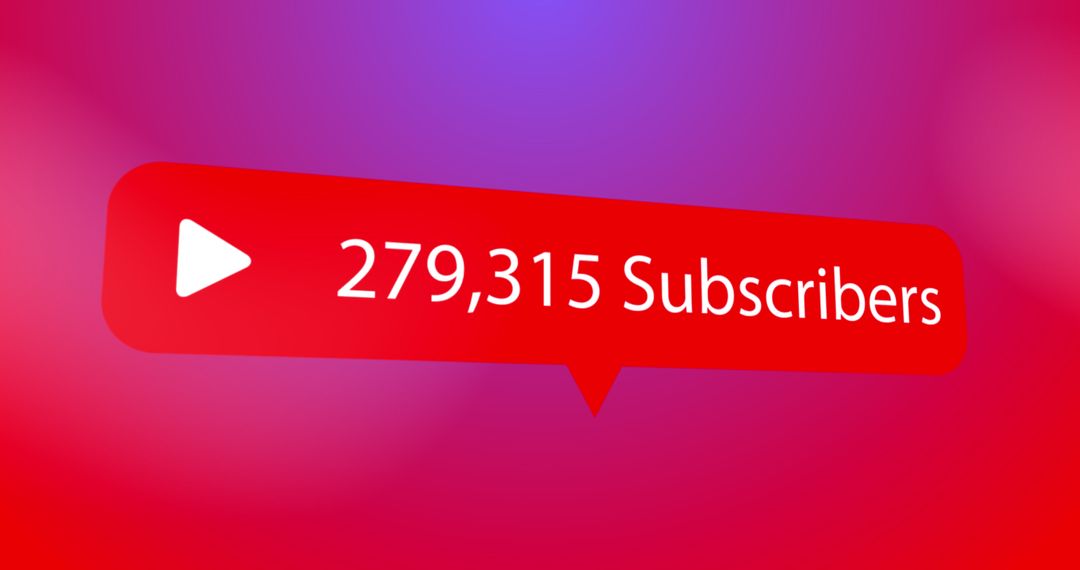 YouTube Subscribers Count on Red Speech Bubble Design