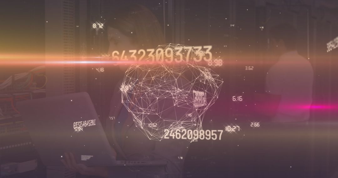 Futuristic Digital Network with Global Connection Visualization