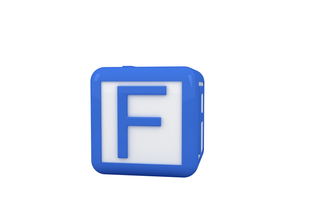 Blue 3D Letter F Block on Transparent Background Isolated Illustration - Download Free Stock Images Pikwizard.com