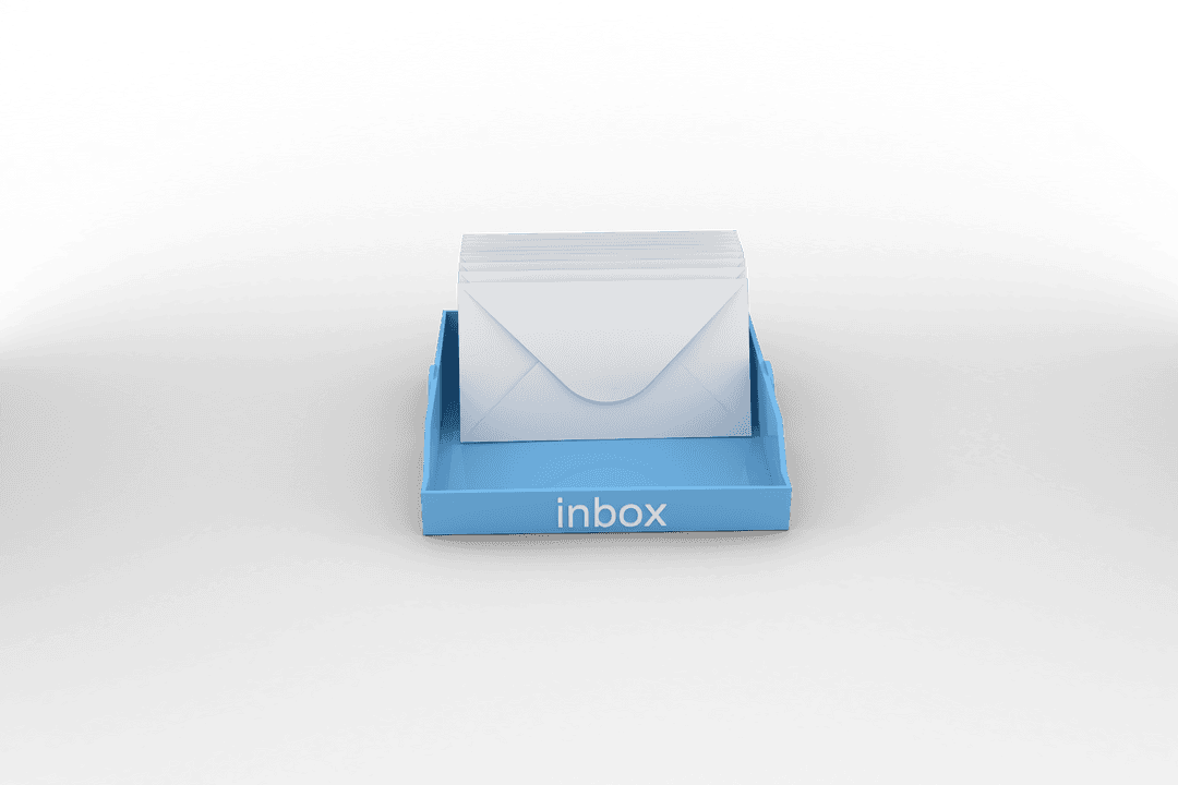 Inbox Tray with Envelopes on Transparent Background