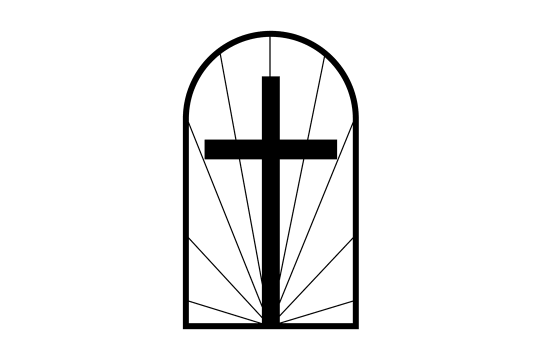 Elegant Christian Cross on Transparent Background