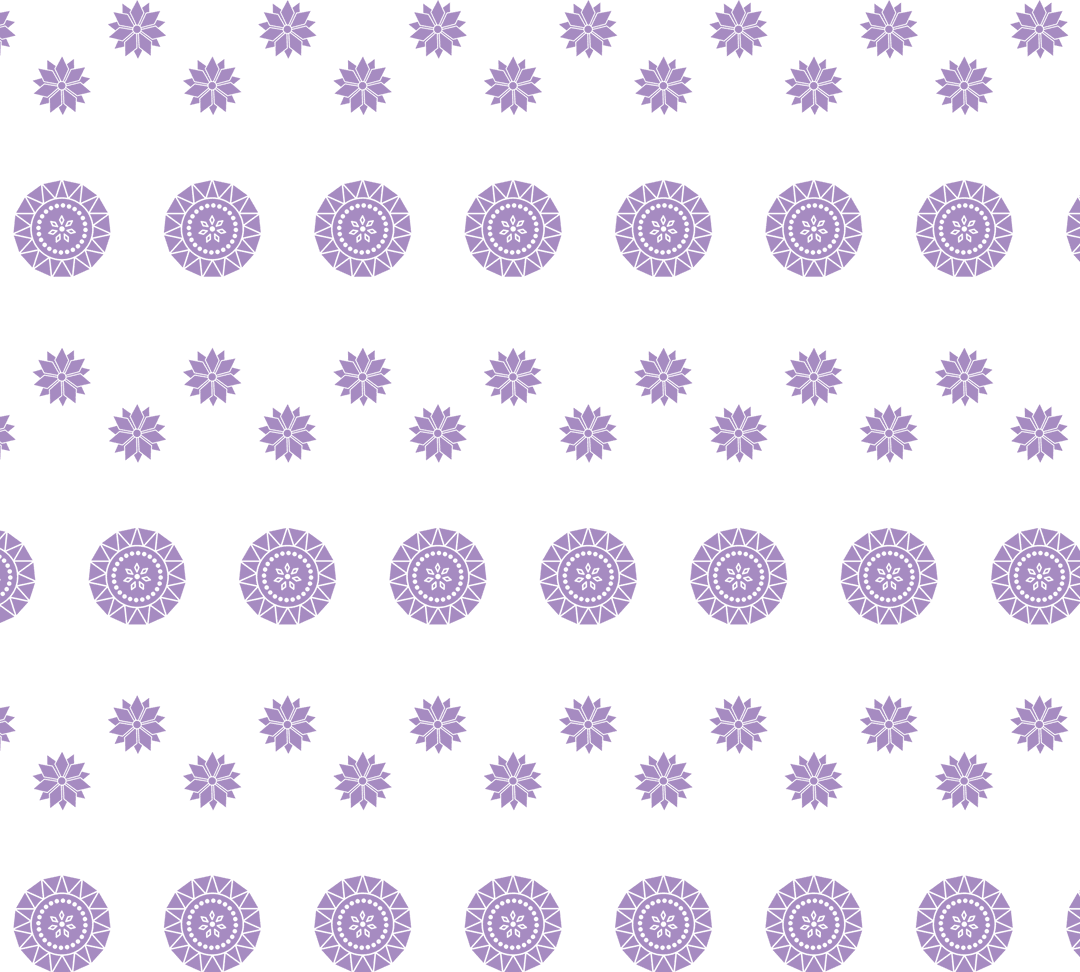 Purple Polka Dots and Floral Pattern on Transparent Background