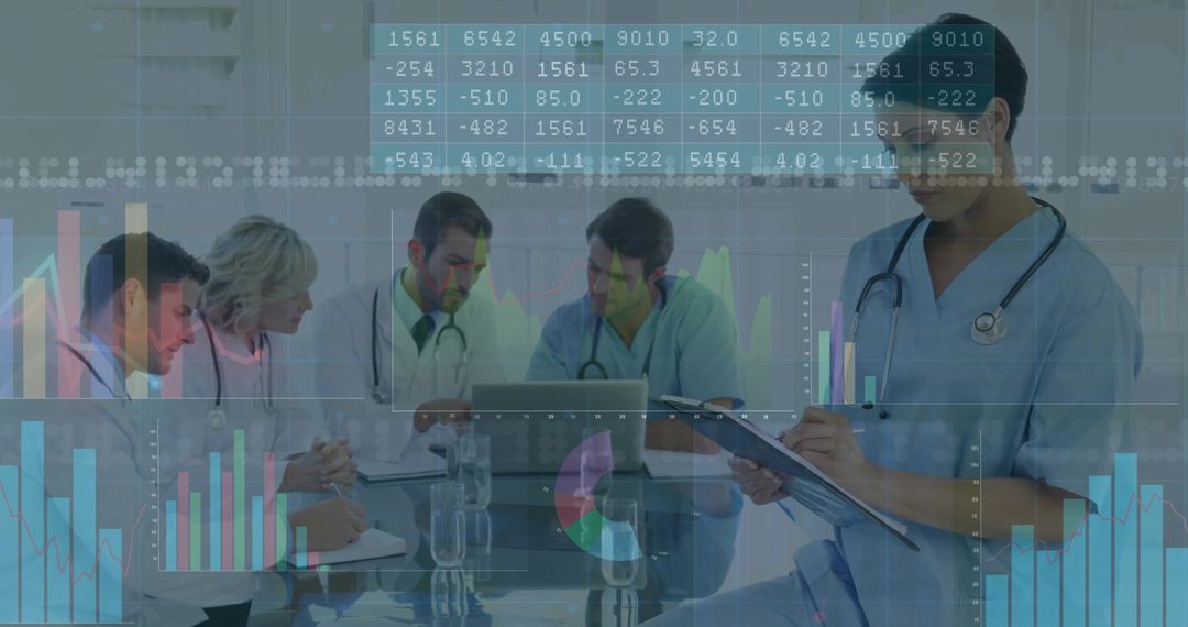 Medical Professionals Analyzing Data in Hospital