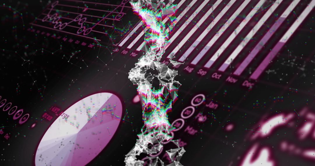 Abstract Digital Node Network and Data Visualization