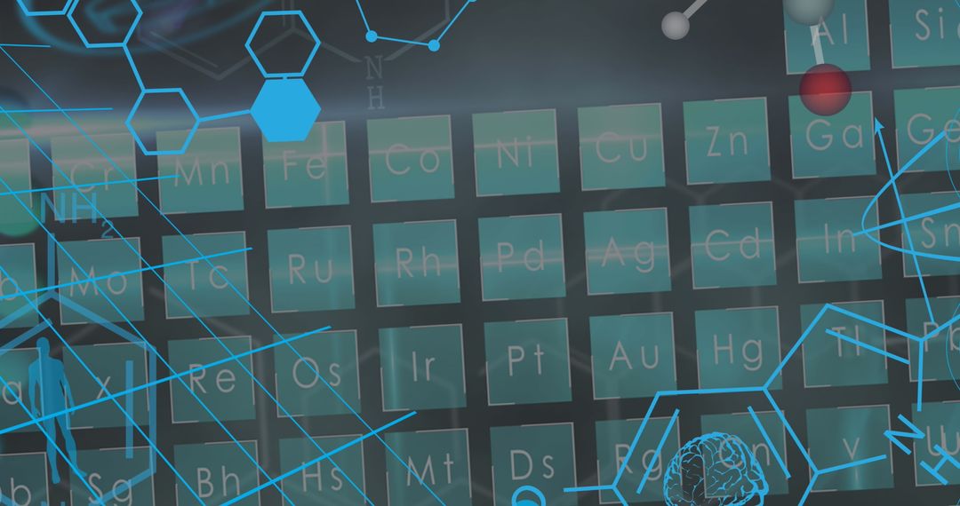 Scientific Data and Periodic Table Digital Concept Art