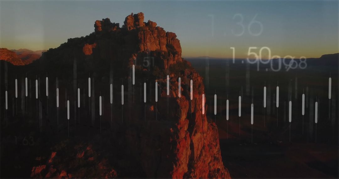 Majestic Desert Cliff with Abstract Audio Visual Overlay