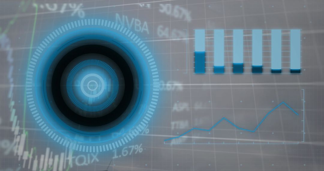 Futuristic Dashboard with HUD and Data Visualizations