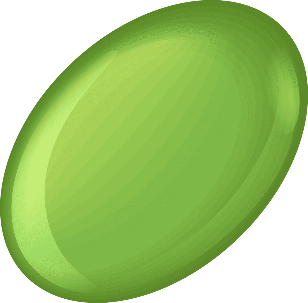 Vibrant Green Oval Disc on Transparent Gradual Layers