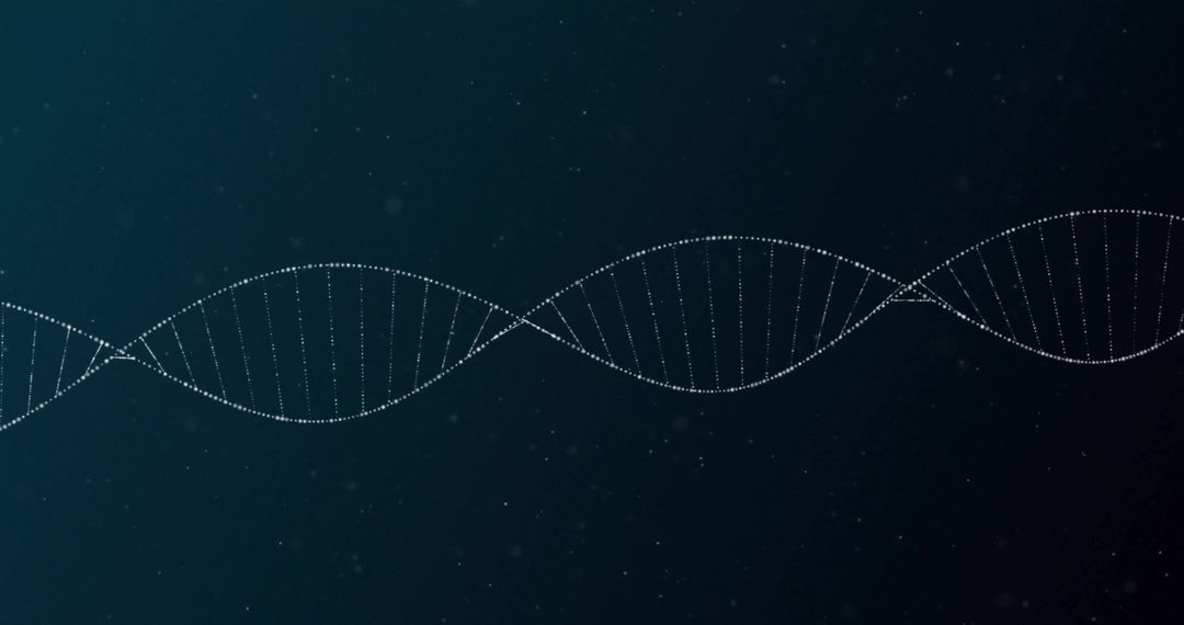 Abstract DNA Strand on Digital Background Signifying Genetic Technology