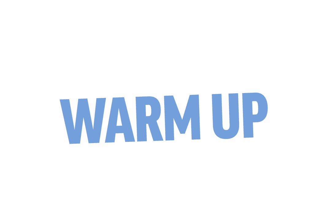 Warm Up Text on Transparent Background for Fitness Concepts