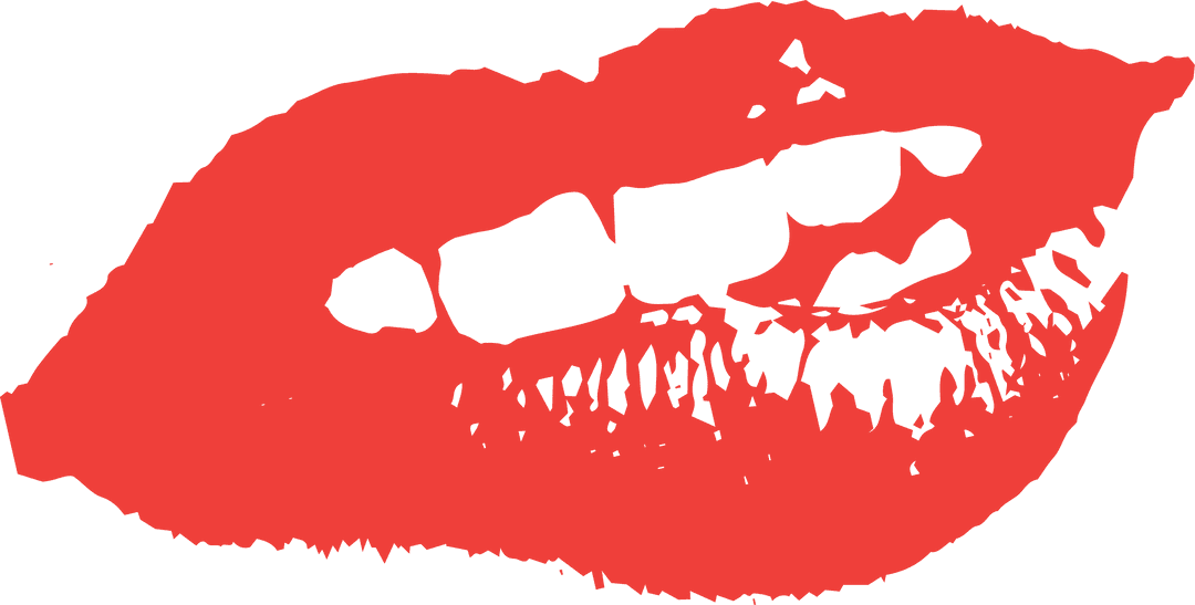 Lipstick Print with Detailed Creases on Transparent Background