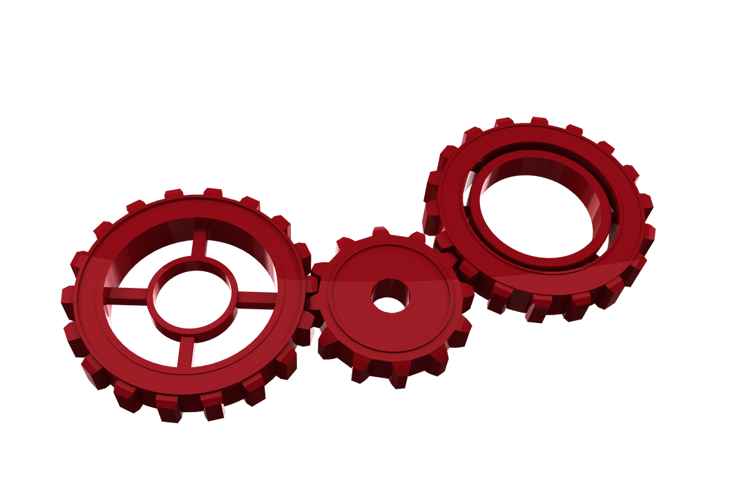 Red Cogs with Transparent Background for Workflow Concept - Download Free Stock Images Pikwizard.com