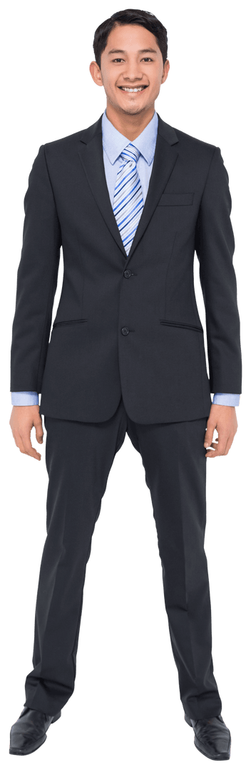 Joyful Biracial Businessman on Transparent Background