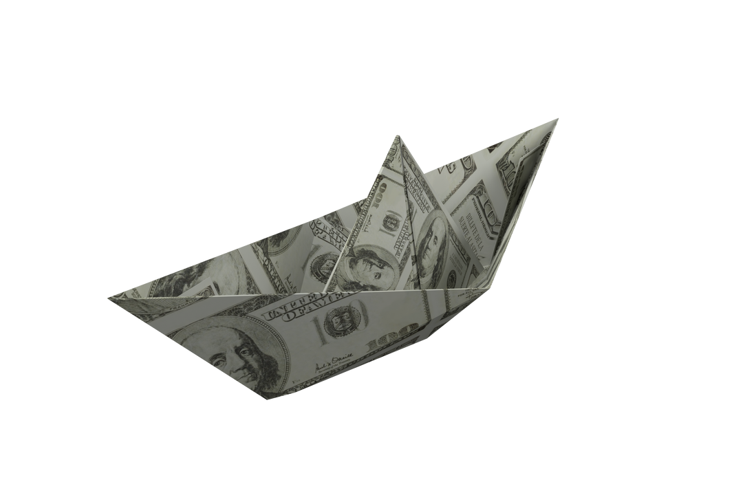 Paper Boat Made of Money on Transparent Background, Symbolizing Finance and Economy - Download Free Stock Images Pikwizard.com