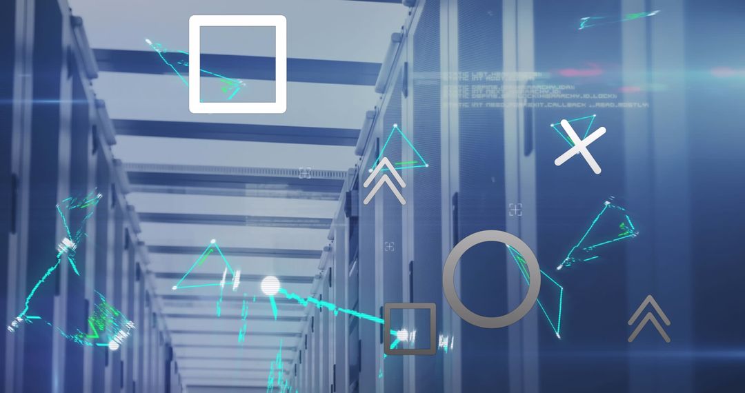 Futuristic Data Storage Concept in Modern Server Room