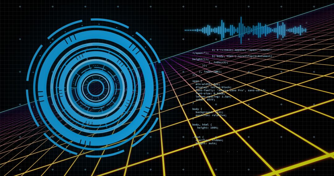 Futuristic Data Visualization with Tech Elements