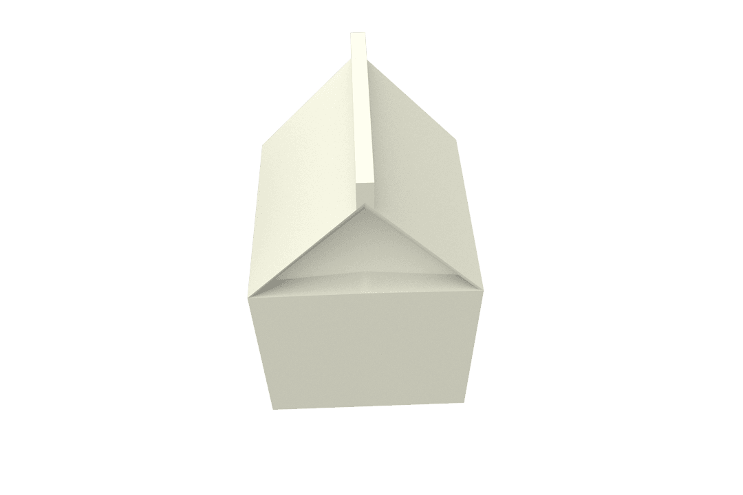 Transparent Milk Carton Package Viewed From Top