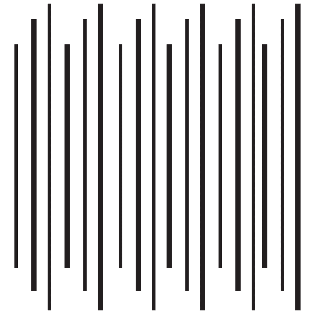 Vertical Black Lines Abstract on Transparent Background