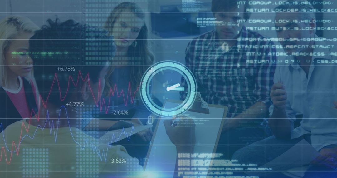 Diverse Business Team Collaborating on Digital Data Technology Development