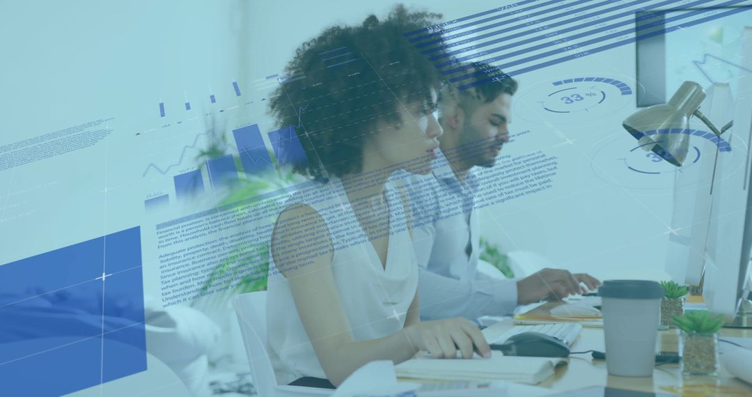 Innovative Business Professionals Analyzing Data in Modern Office