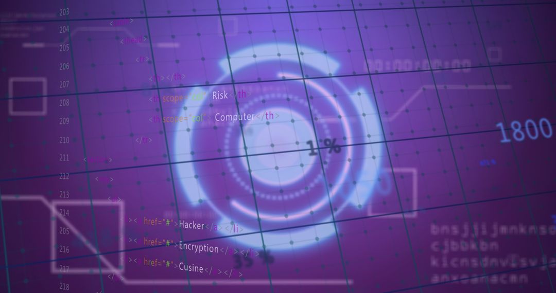 Abstract Digital Interface with Code Overlay in Virtual Space