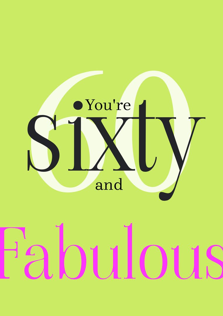 Happy 60th Birthday Celebration with Bold Typography - Download Free Stock Templates Pikwizard.com