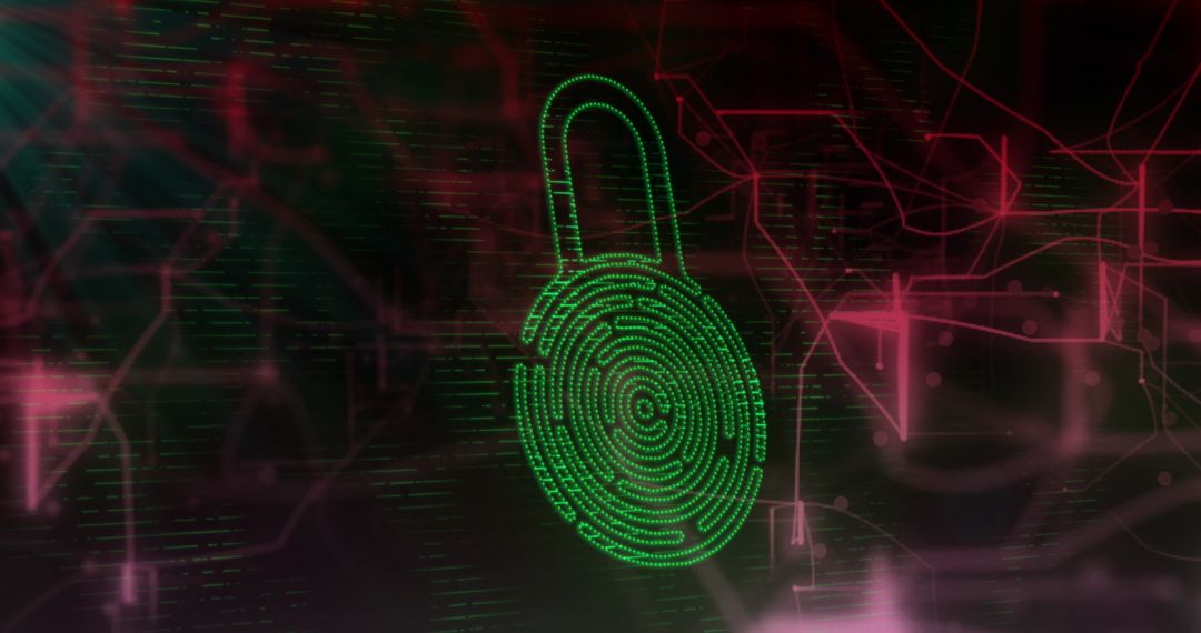 Secure Digital Padlock Concept with Futuristic Background