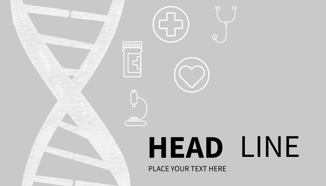 Healthcare Promotion Template with DNA Helix and Medical Icons - Download Free Stock Templates Pikwizard.com