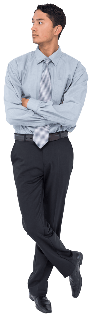 Businessman Pondering Success, Transparent Background Illustration