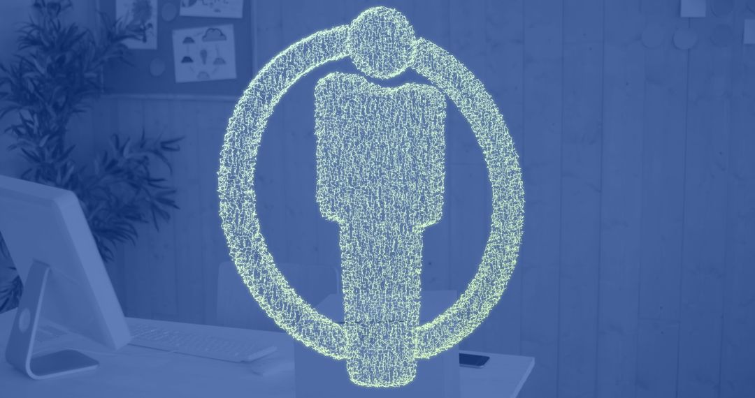 Digital People Icon Overlay in Modern Office Environment