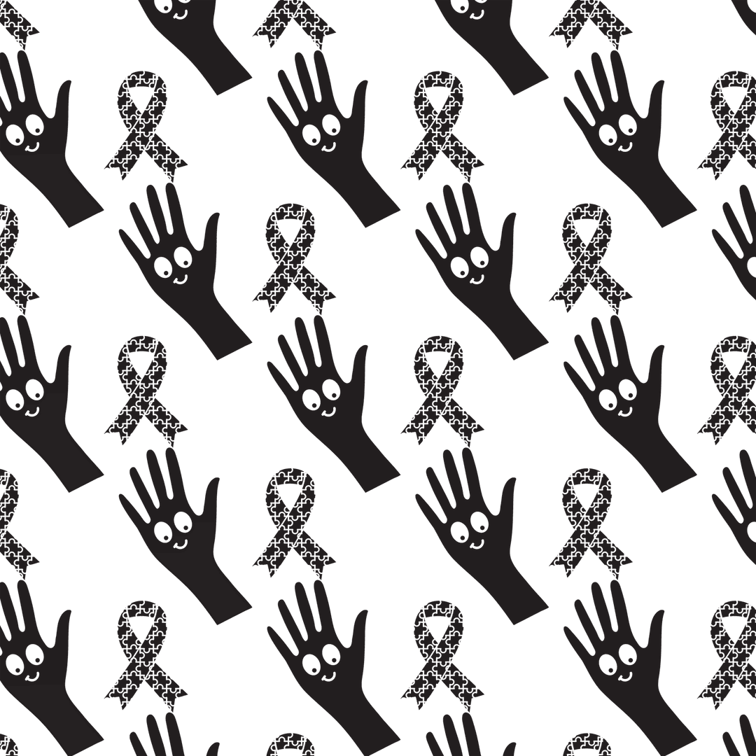 Transparent Pattern with Ribbons and Hands for Awareness