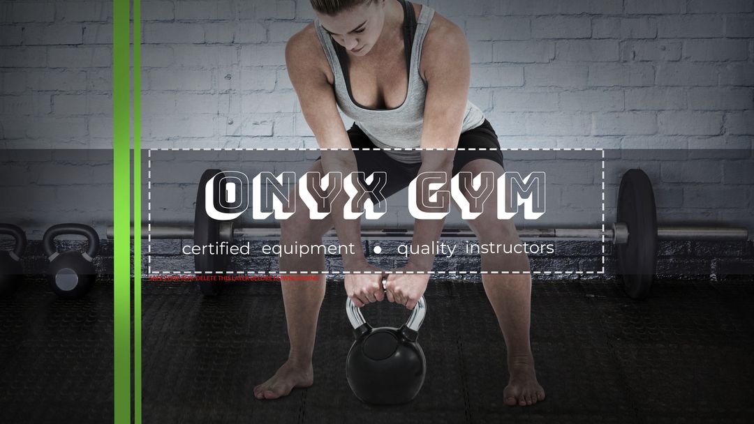 Focused Woman Lifting Kettlebell in Modern Gym - Download Free Stock Templates Pikwizard.com