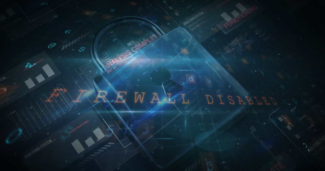 Conceptual Cybersecurity Vulnerability with Disabled Firewall