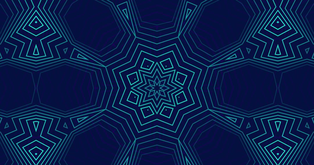 Blue Geometric Kaleidoscope Network Pattern