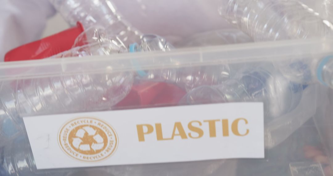 Recycling Bin Filled with Used Plastic Bottles