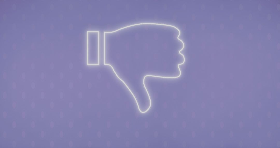 Glowing Dislike Icon on Soft Purple Backdrop