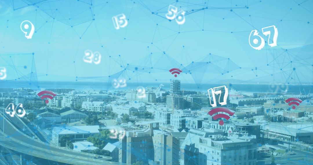 Digital Connectivity Network Over Modern Cityscape