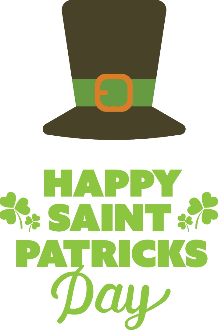 Transparent St Patrick's Day Hat and Wishes Illustration
