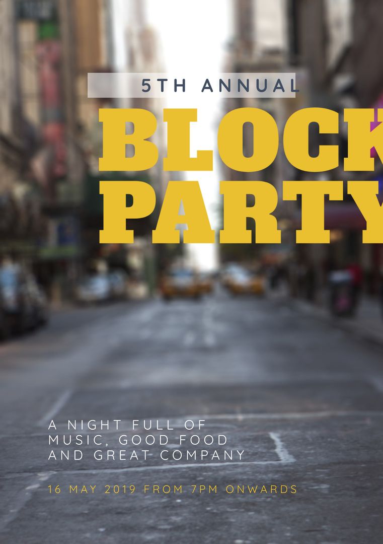 Bustling City Street Block Party Invitation