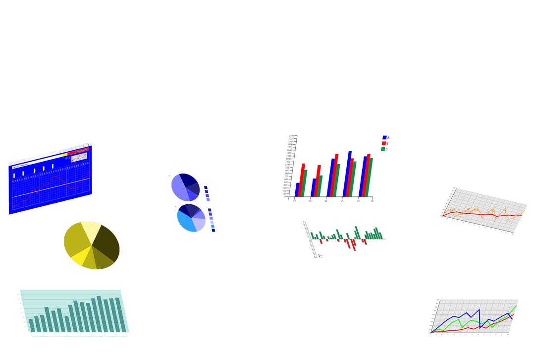 Colorful Digital Charts on Transparent Background for Data Visualization - Download Free Stock Images Pikwizard.com