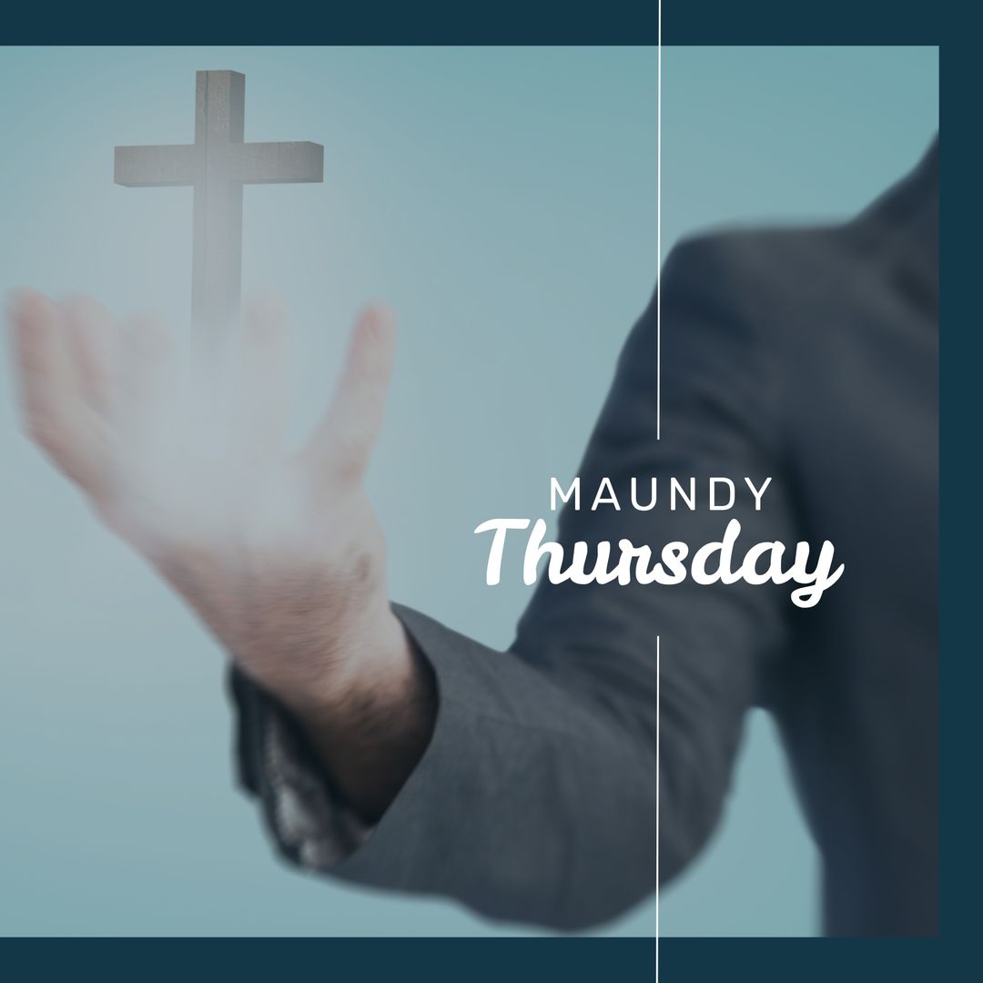 Maundy Thursday Hand Holding Cross Symbolizing Christianity