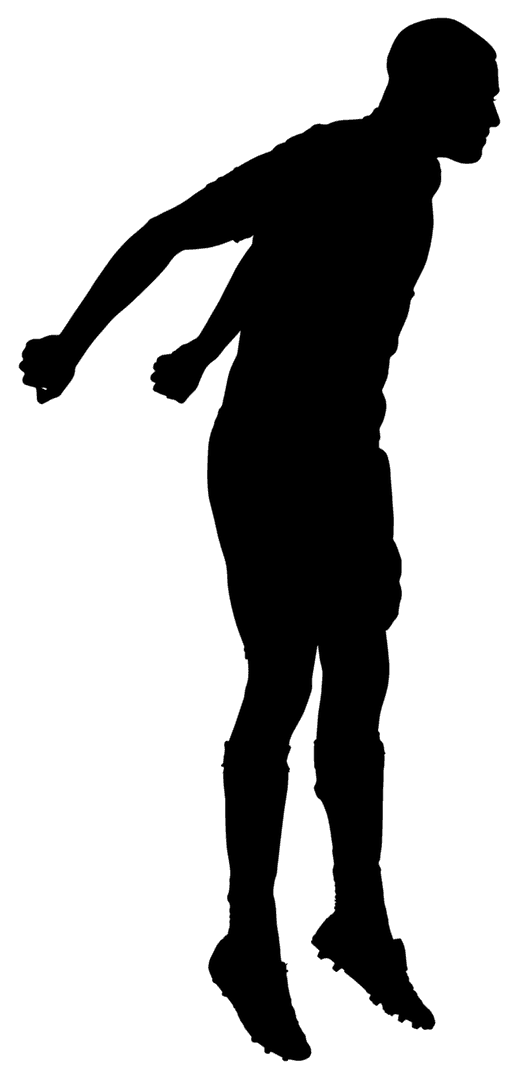 Transparent Silhouette of Football Player in Motion Mid-Kick