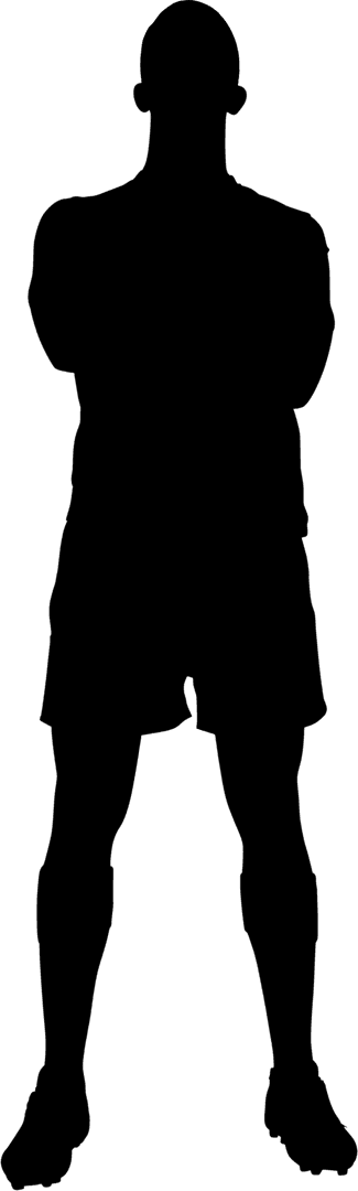 Digital Outline of Football Player on Transparent Background for Sports