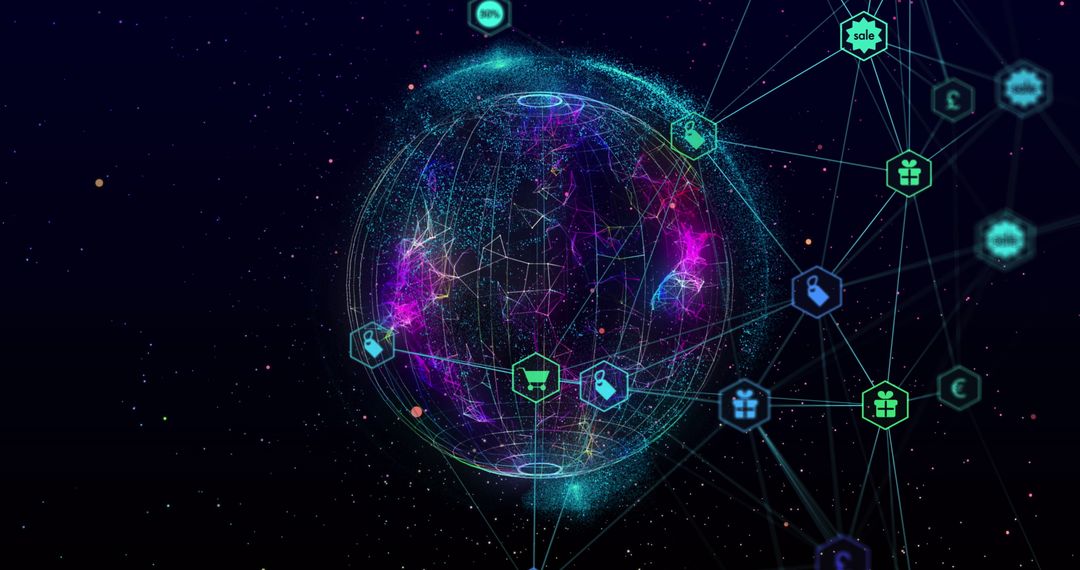 Global Shopping Network Earth Connection Concept