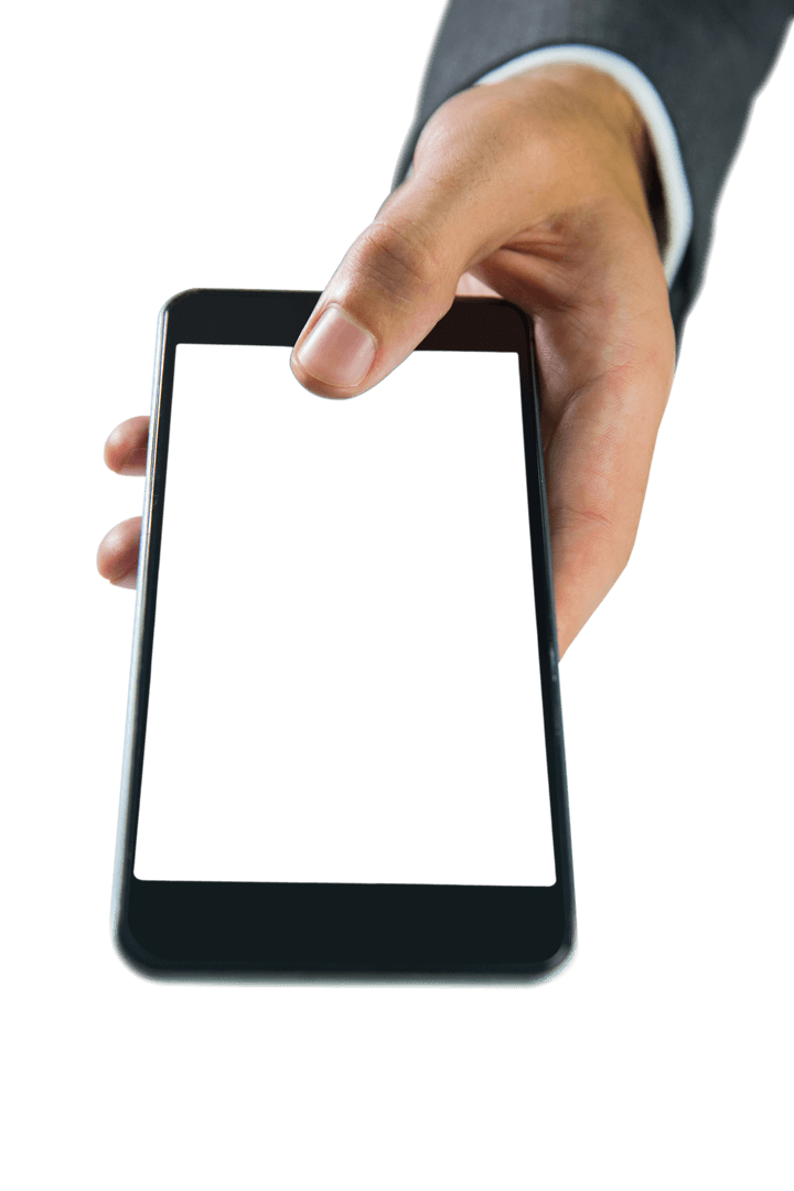 Hand Holding Smartphone Transparent Background Mobile Design
