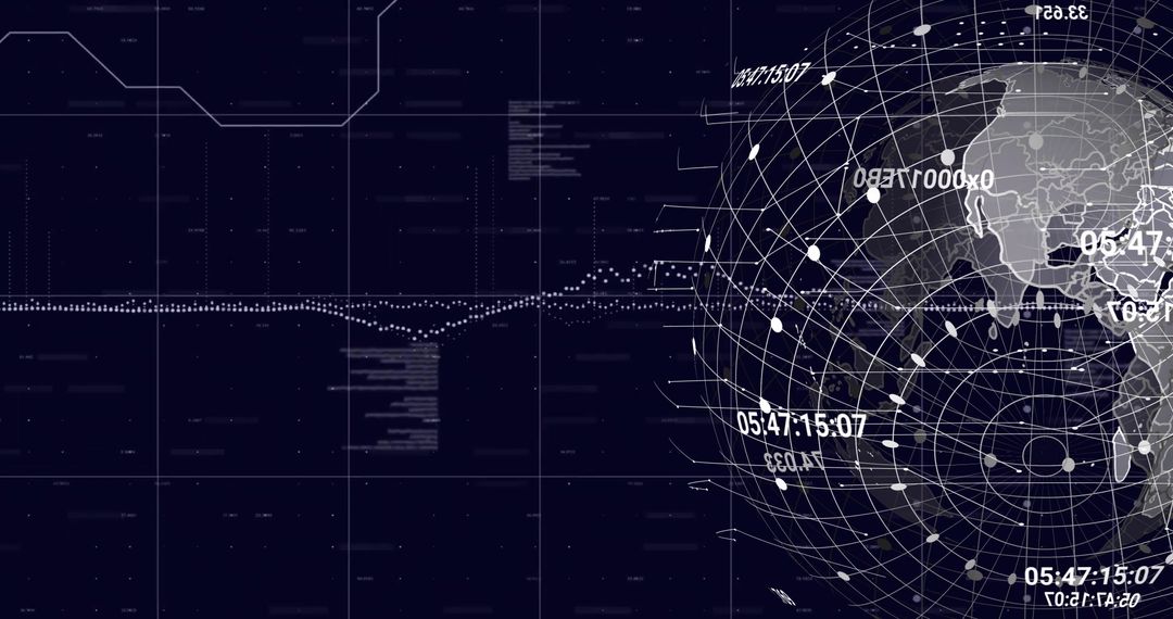 Digital World Map with Geometric Global Network Connectivity