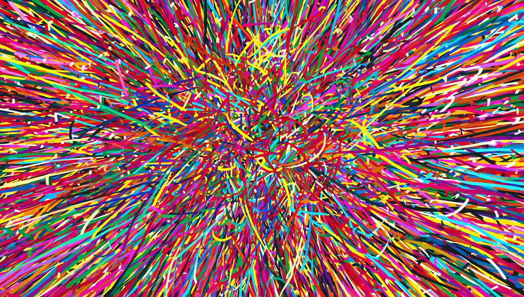 Dynamic Vibrant Brushstroke Explosion in Colorful Abstract Art