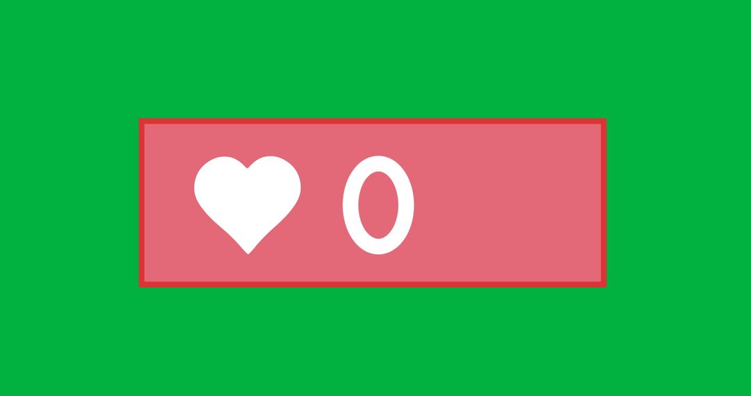 Zero Likes Heart Icon Pop Art Illustration