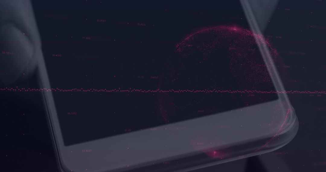 Smartphone with Digital Network Interface Background